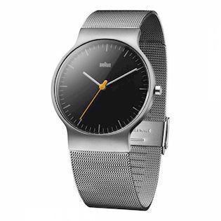 Classic slim rustfrit stål quartz Herre ur fra Braun, BN0211BKSLMHG